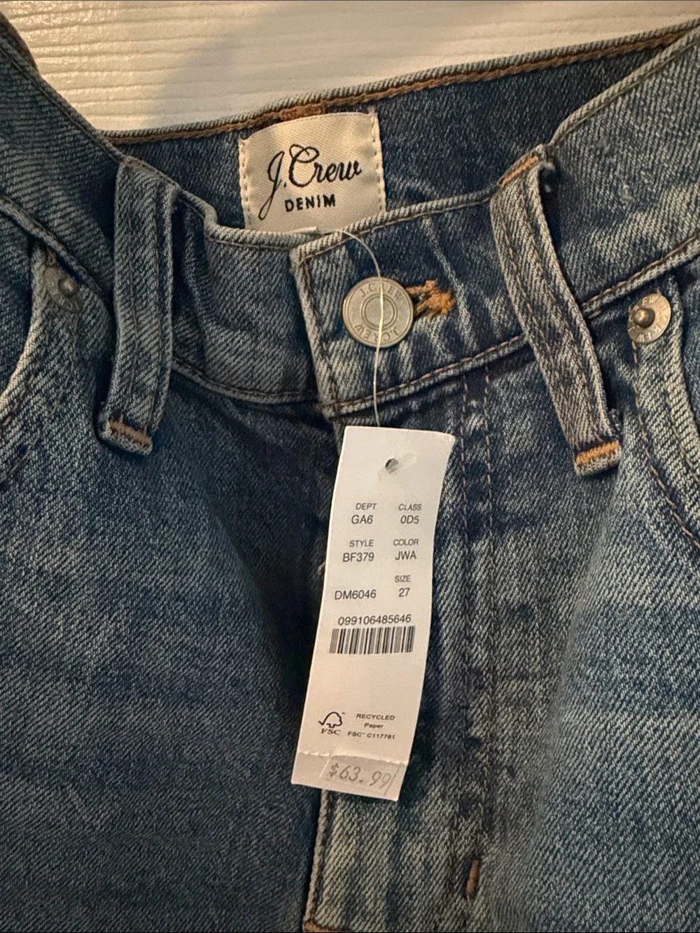 J. Crew Raw-Hem Mid Blue High-Rise Denim Shorts